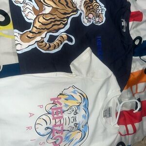 Kenzo Kids Navy Tiger and White Elephant Tees
